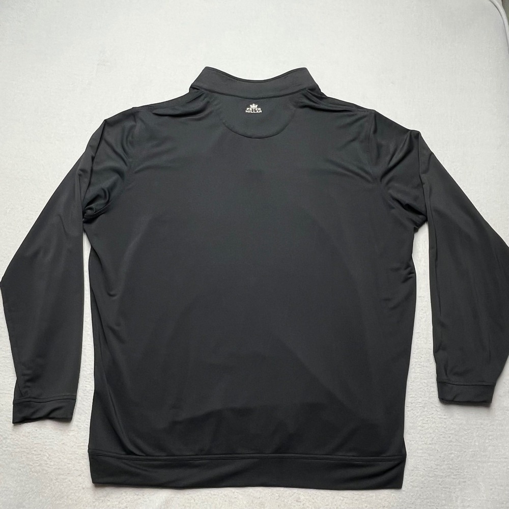 Peter Millar Perth  Wicking Men 3XL 1/4 Zip Pullover Black Applied Felts Stretch - Picture 3 of 11